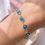 Miniatura: Pulsera ojo turco color celeste plata Italiana 925