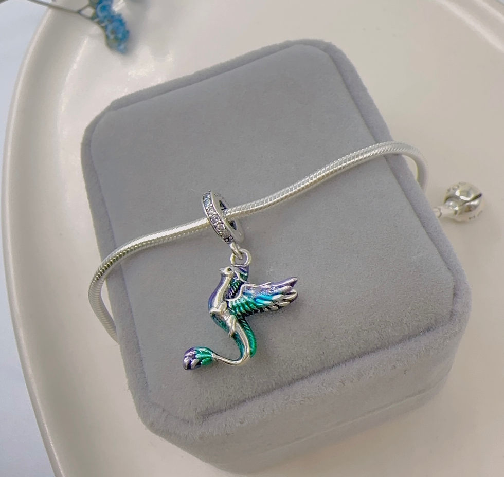 Miniatura: charm colgante ave fénix plata 925 