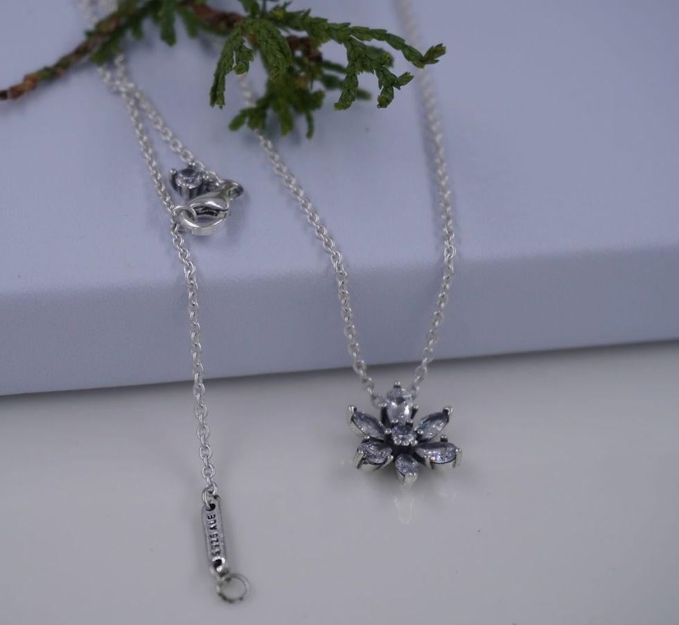 Cadena con dije de flor Herbari, cadena adherida plata 925
