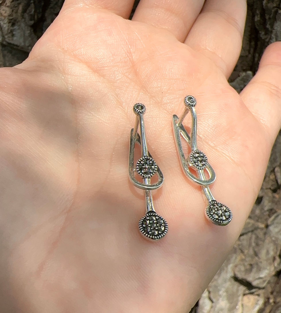Miniatura: Aretes marquesita plata 925 