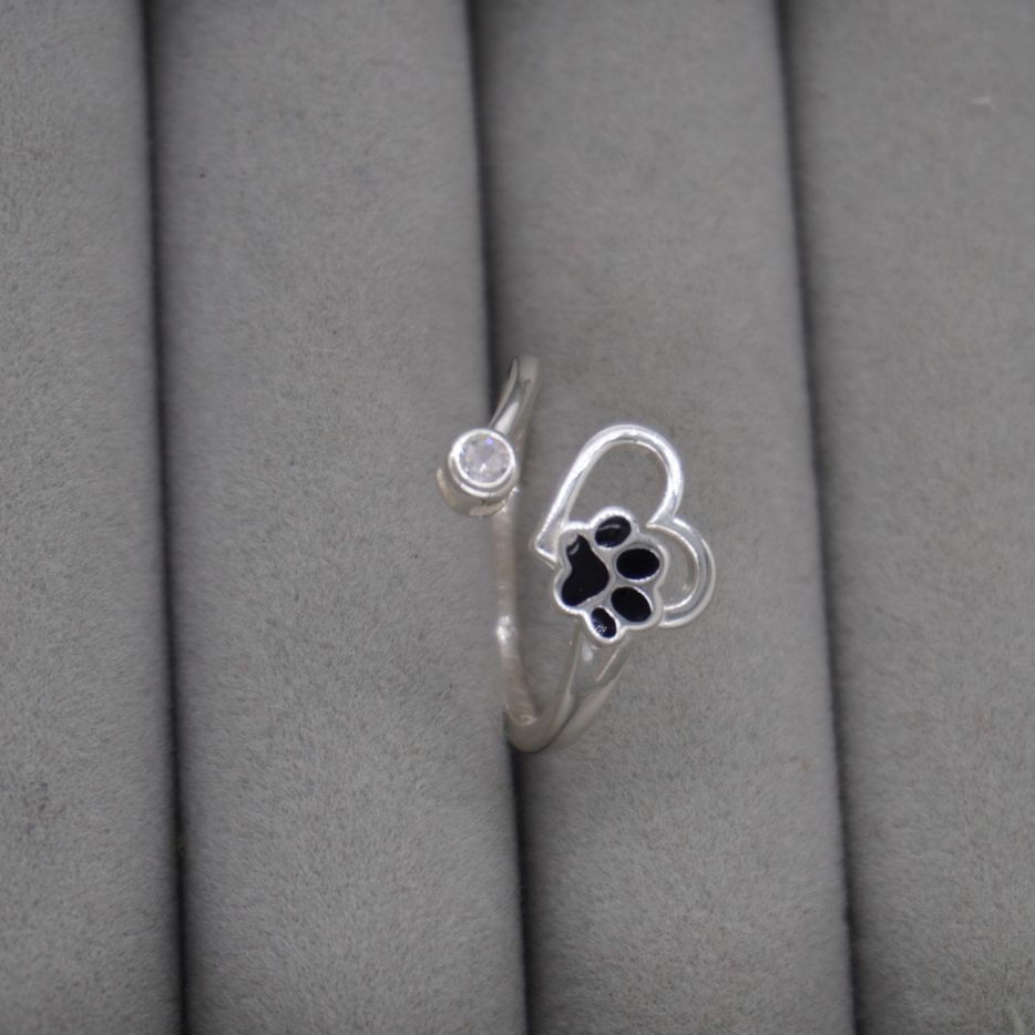 Anillo huellita regulable plata 925