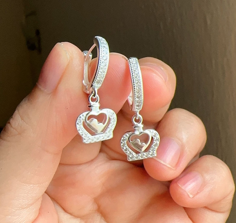 Miniatura: Arete Huggies dije corona plata 925 italiano enjoyé