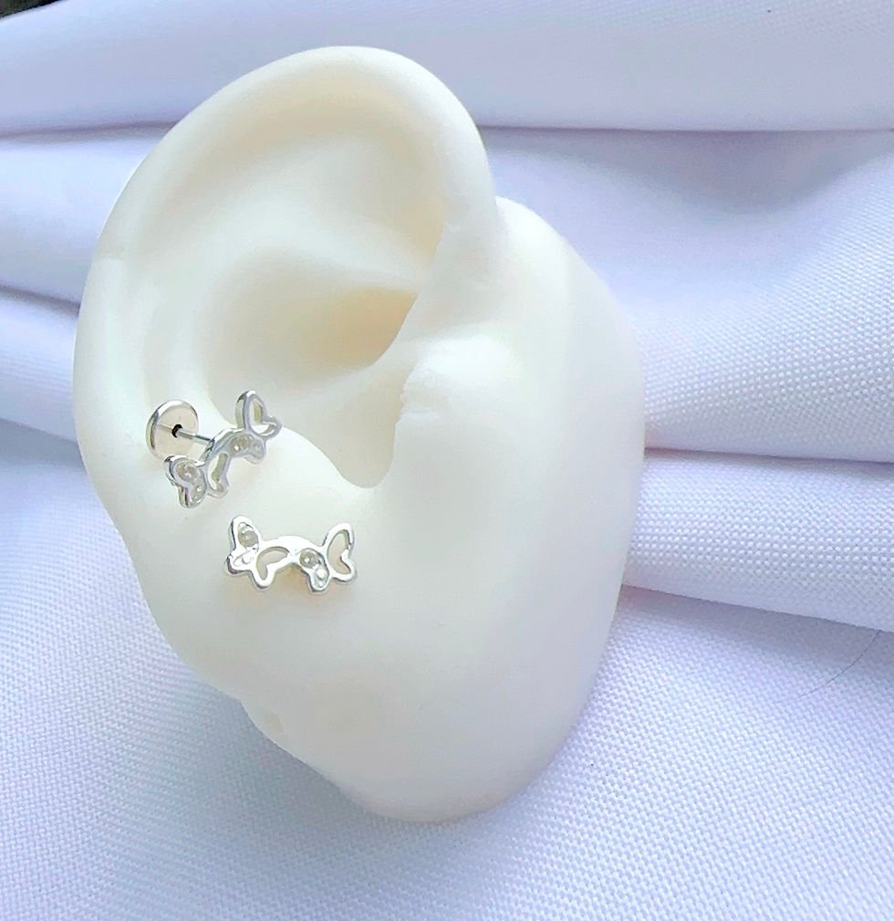 Miniatura: aretes ortopédicos plata 925 dúo mariposas 
