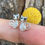 Miniatura: Aretes topos gatito colores pastel Plata 925 italianos 