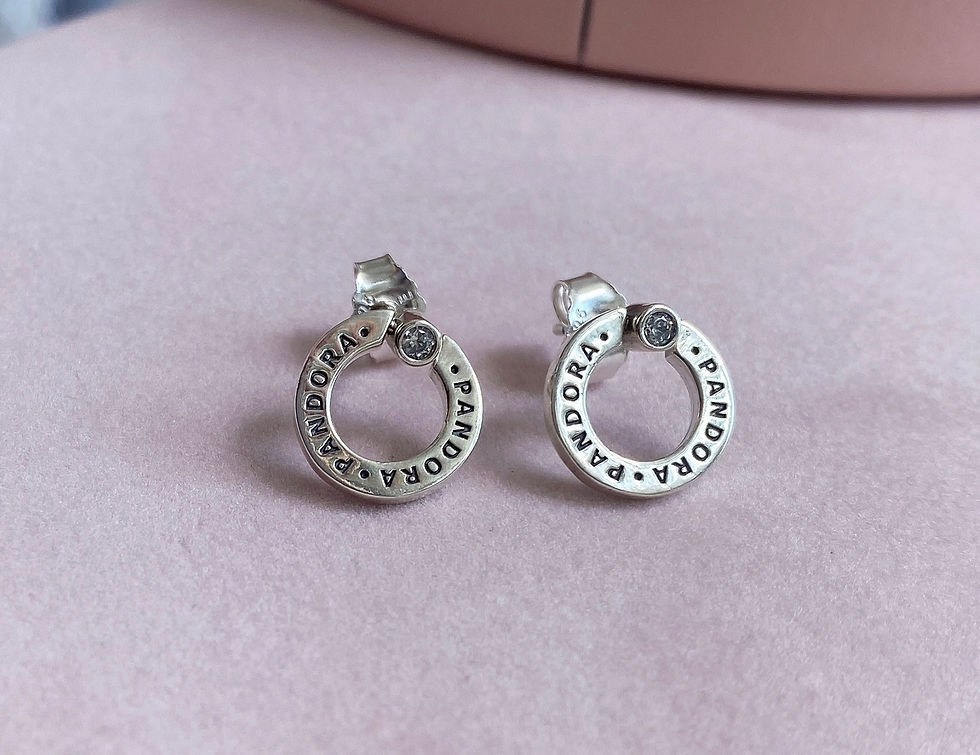 Miniatura: Aretes  doble lado plata 925 pand