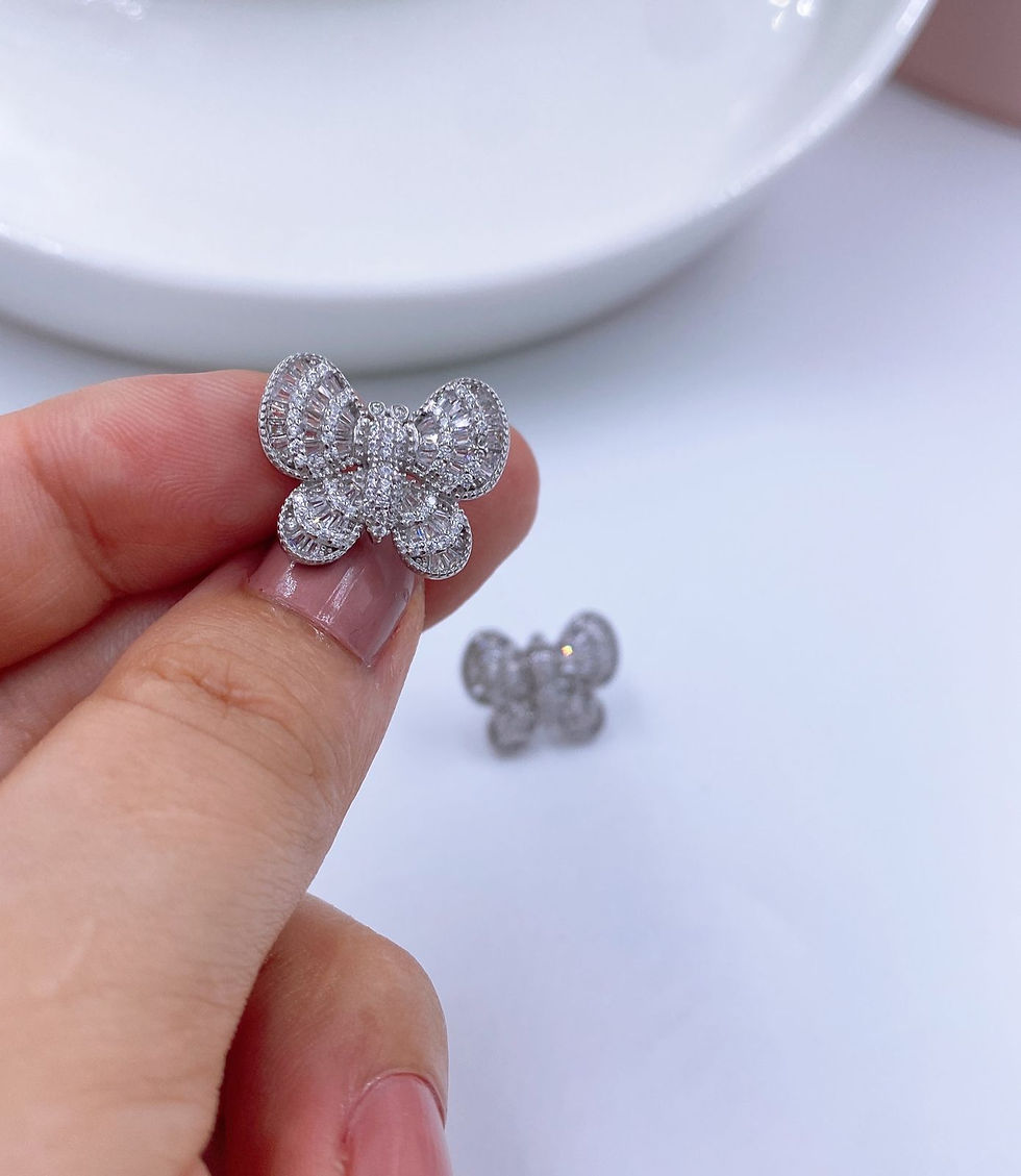 Aretes topos mariposa enjoye espacial plata 925