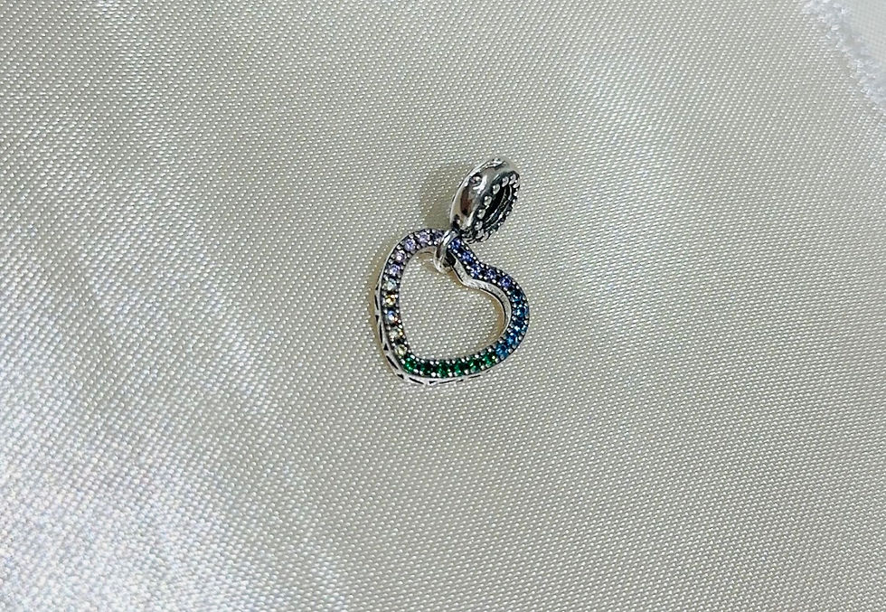 Miniatura: Charm corazón perfil enjoye colores plata 925