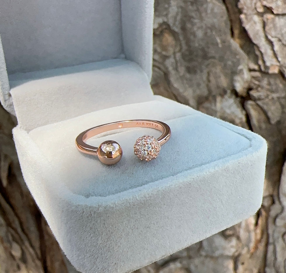 Miniatura: Anillo bolita de fuego baño en oro rosa Plata 925 Pand