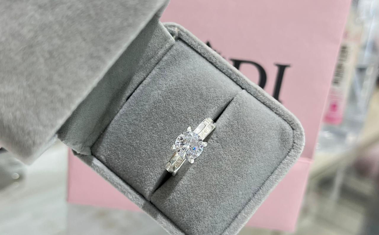 Anillo efecto doble plata 925 italiano 