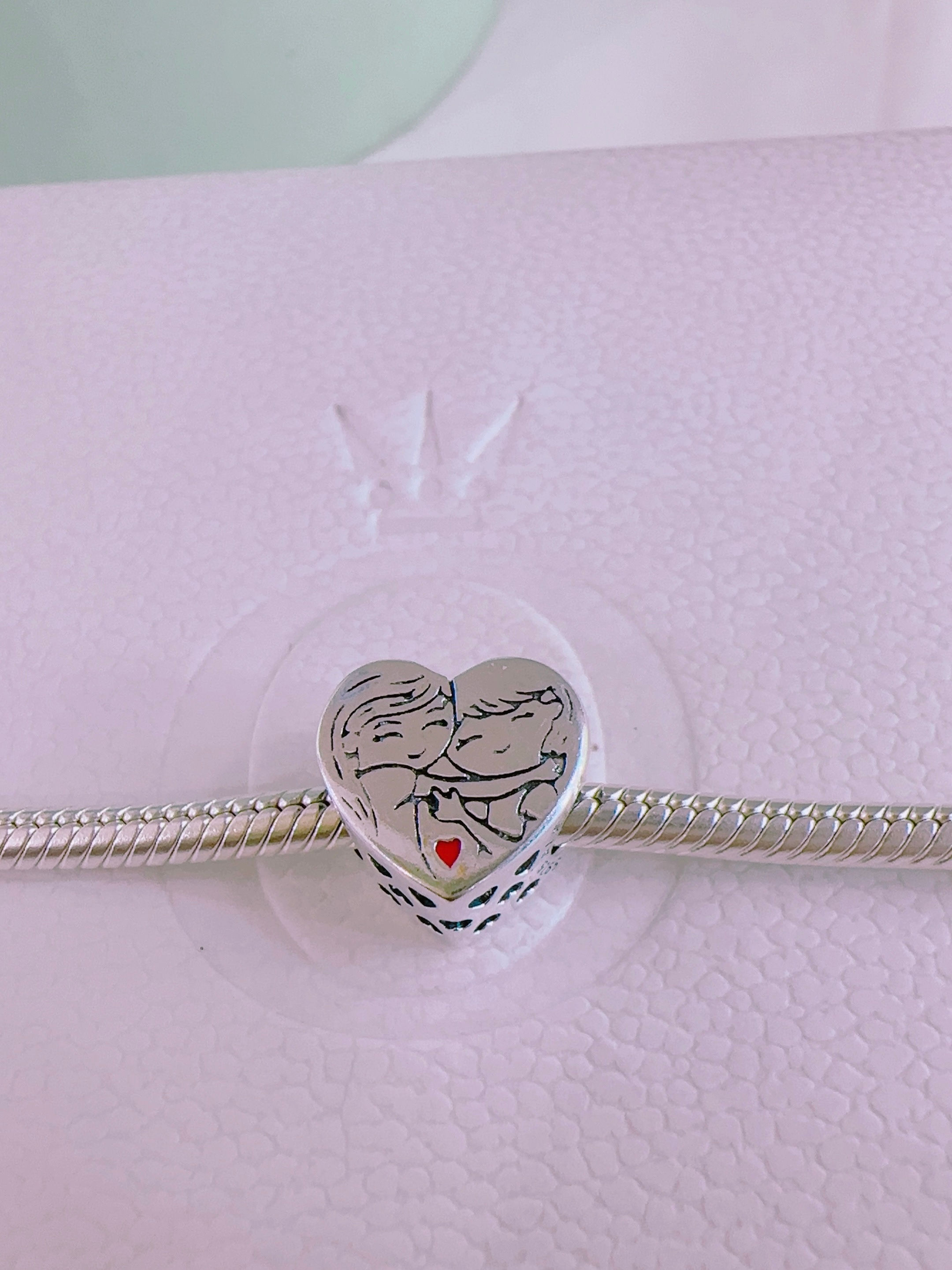 Charm separador dos niñas, amistad o hermanas plata 925 