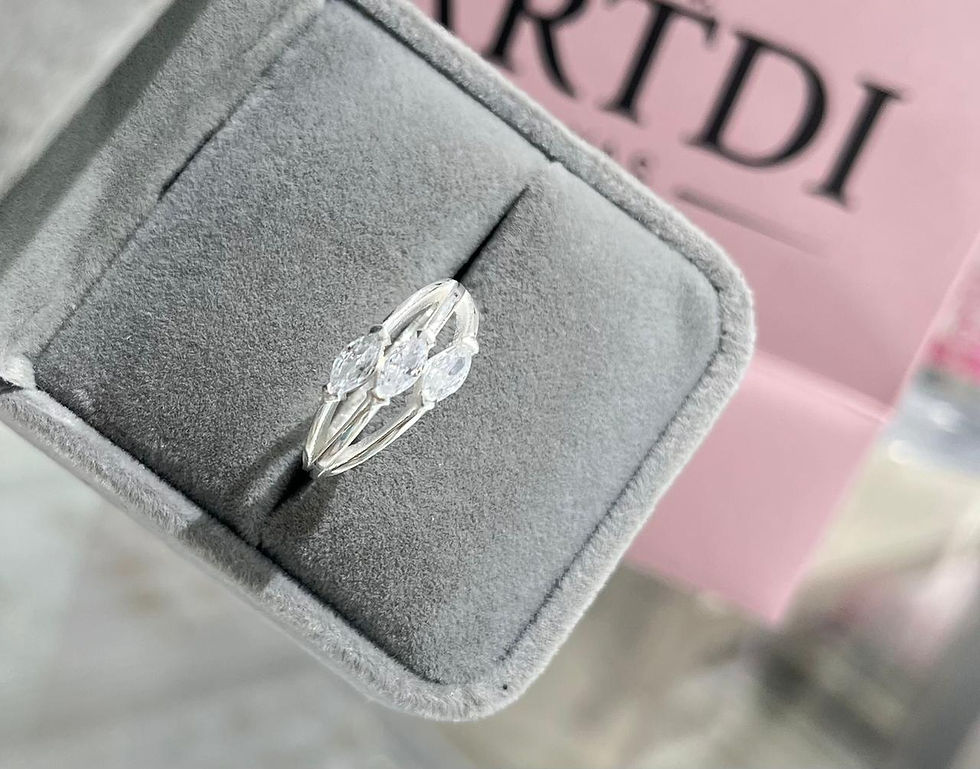 Miniatura: Anillo 3 circones ovalados Plata 925