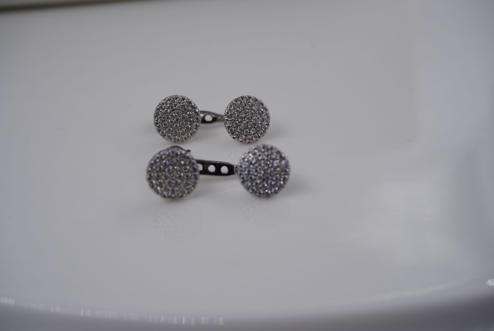 Aretes topos dos formas de uso plata 925