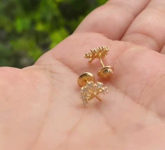 Aretes árbol de la vida oro 750-18k ley