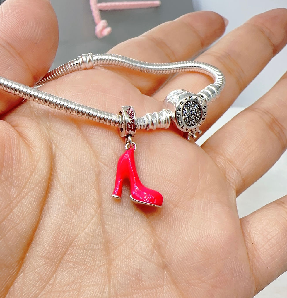 Miniatura: Charm tacón barbie plata 925 R color fucsia 