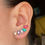 Miniatura: Aretes topo trepador plata 925