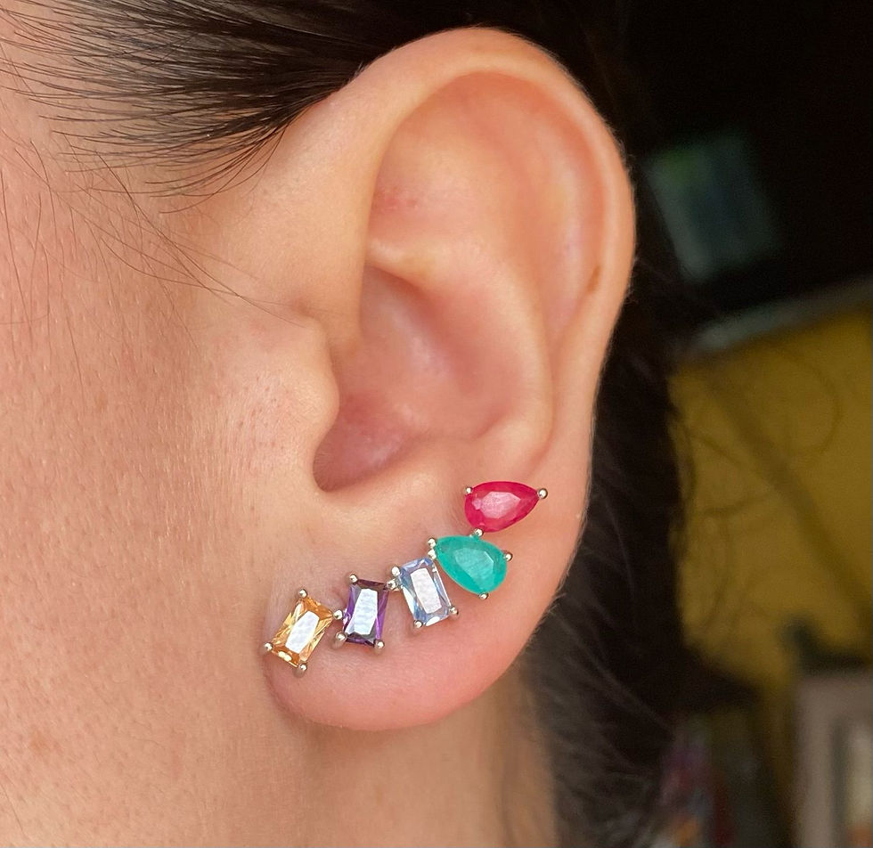 Miniatura: Aretes topo trepador plata 925
