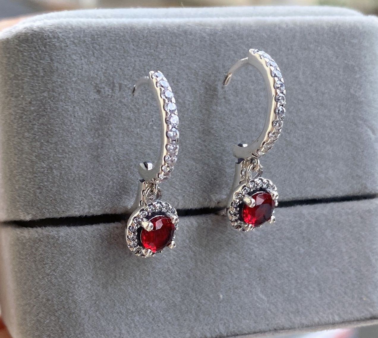 Argolla dije colgante rojo plata 925