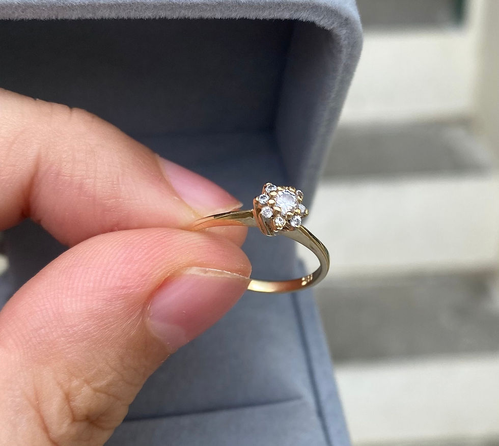 Miniatura: Anillo oro 18k flor