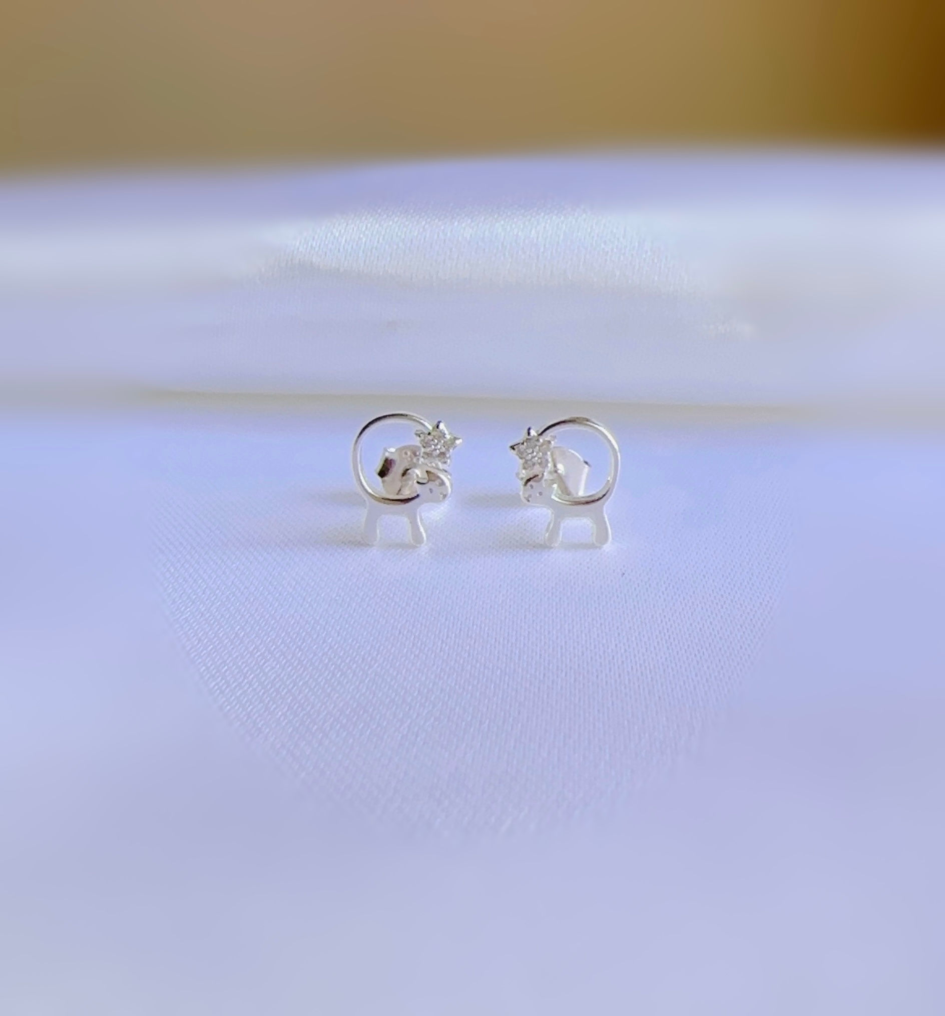 Arete gatito plata 925 