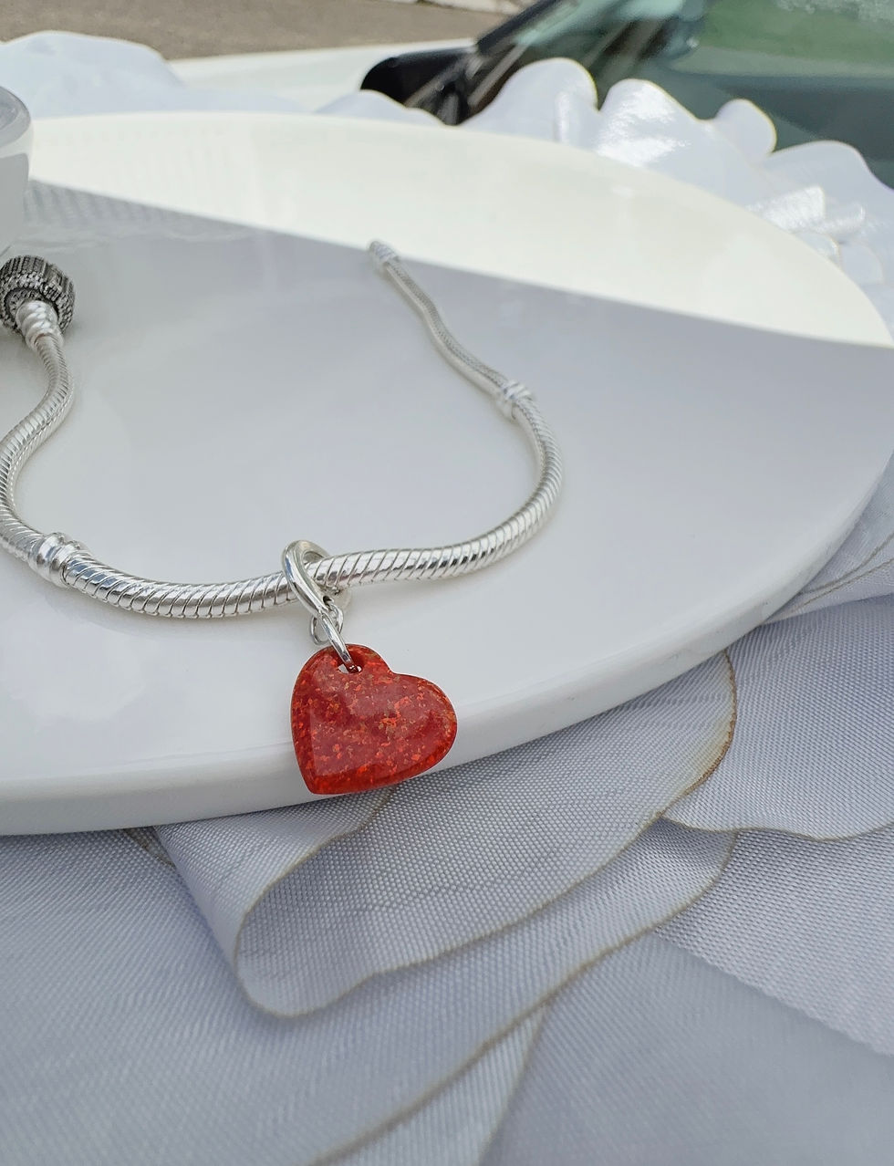 Miniatura: Charms corazón rojo plata 925 Pan 