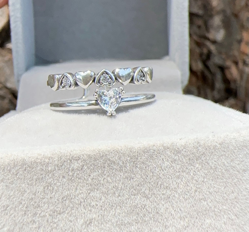 Miniatura: Anillo corazón es regulable Plata 925 Pand 