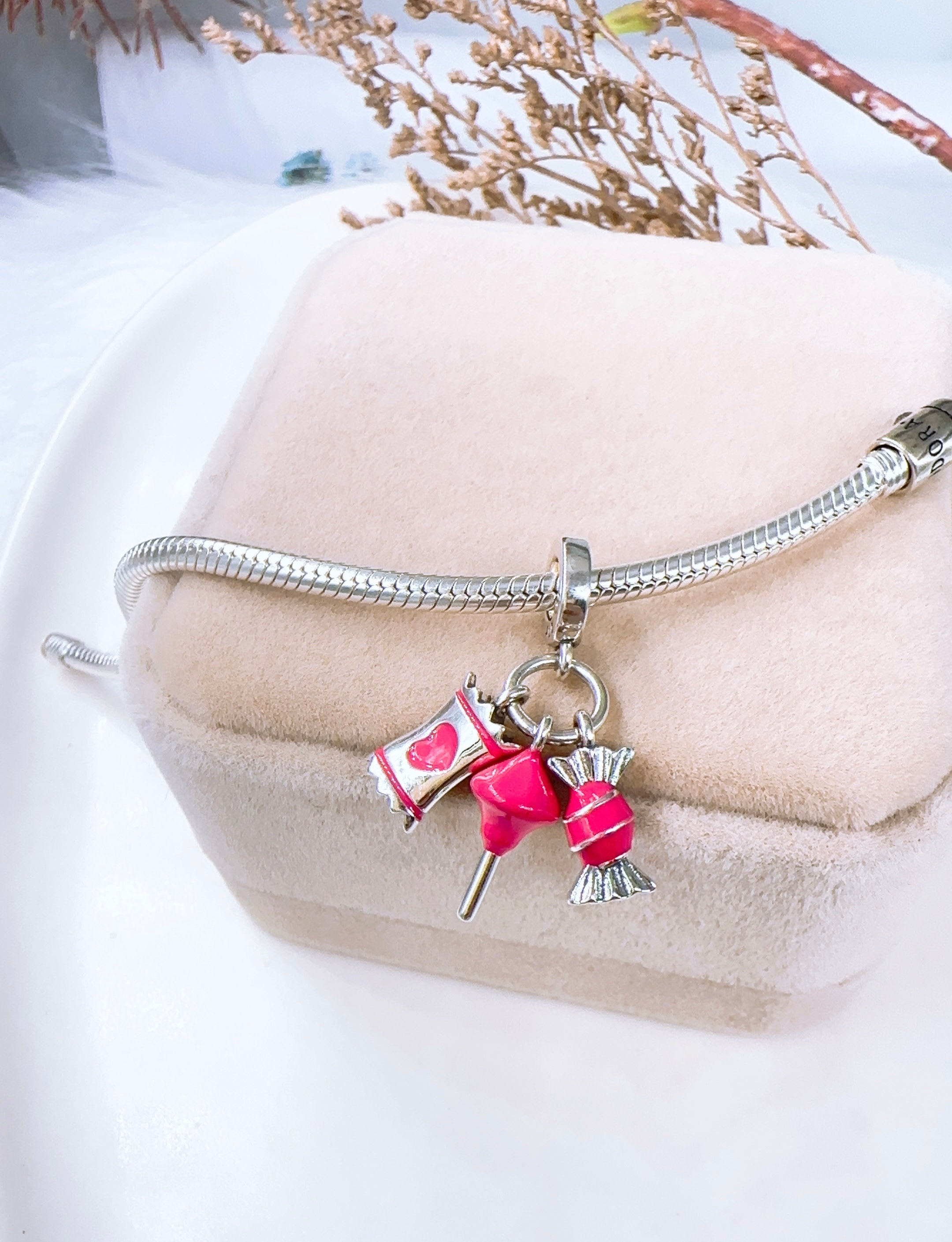 charm colgante caramelo plata 925 P