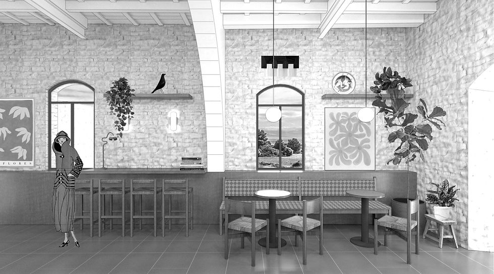 Hotel Vall Amagada del Moli Restaurant Mock Up Architect Render