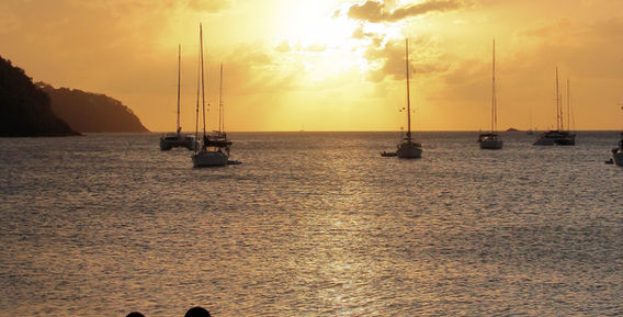 Caribbean sunset near Sandals Regency La Toc in Saint Lucia for a Sandals destination wedding