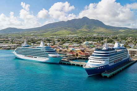Unbranded cruise ships at Port Zante in Basseterre, St. Kitts