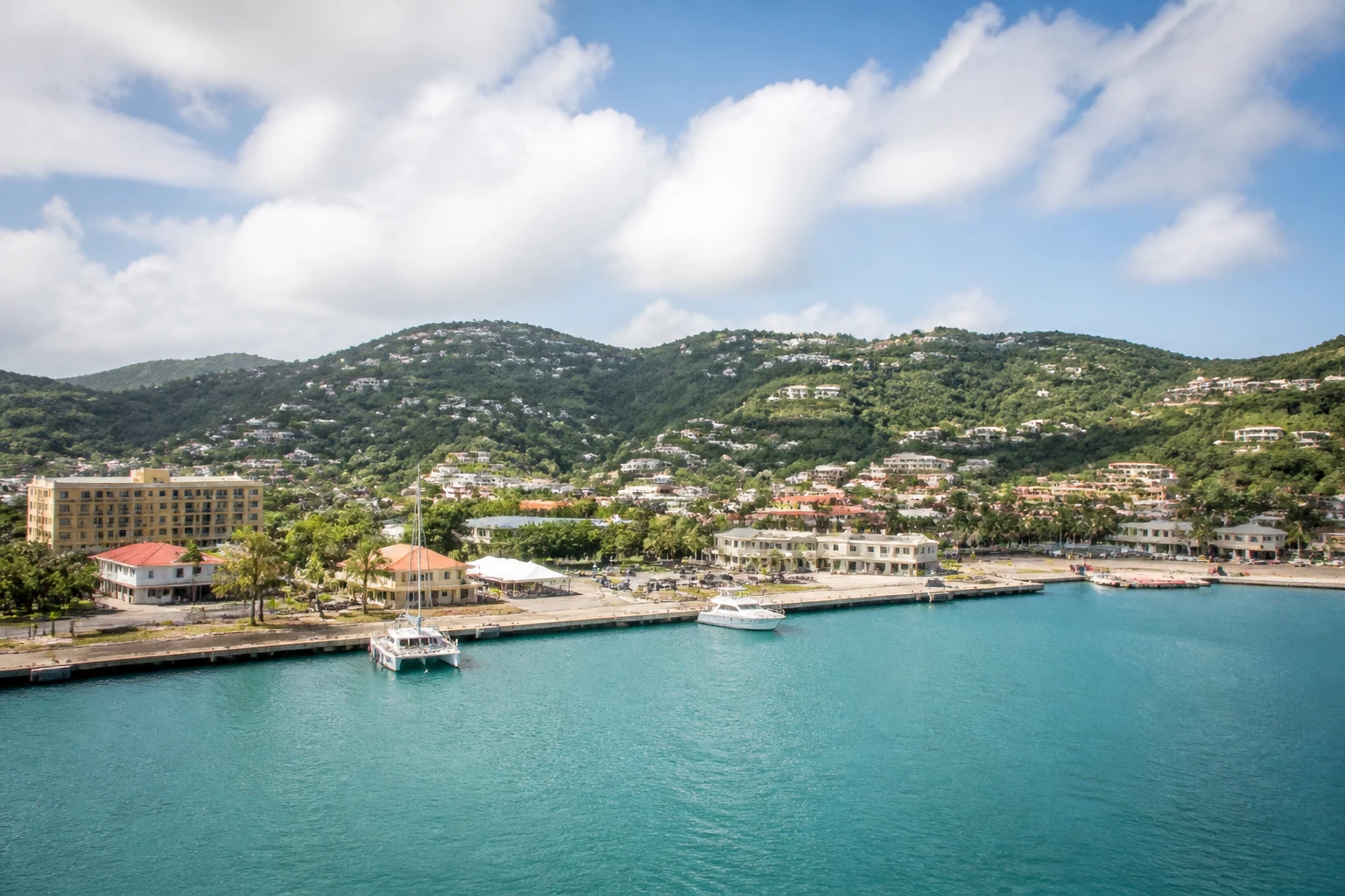 Representative cruise port destination view: St. Croix, U.S. Virgin Islands; passenger waterfront and harbor water, not an exact landmark photograph.