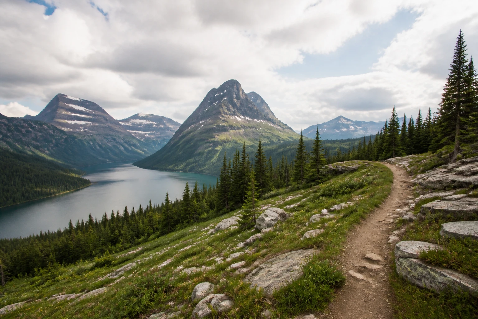 Representative national park destination view: Glacier National Park, United States; protected terrain and native vegetation, not an exact landmark photograph.