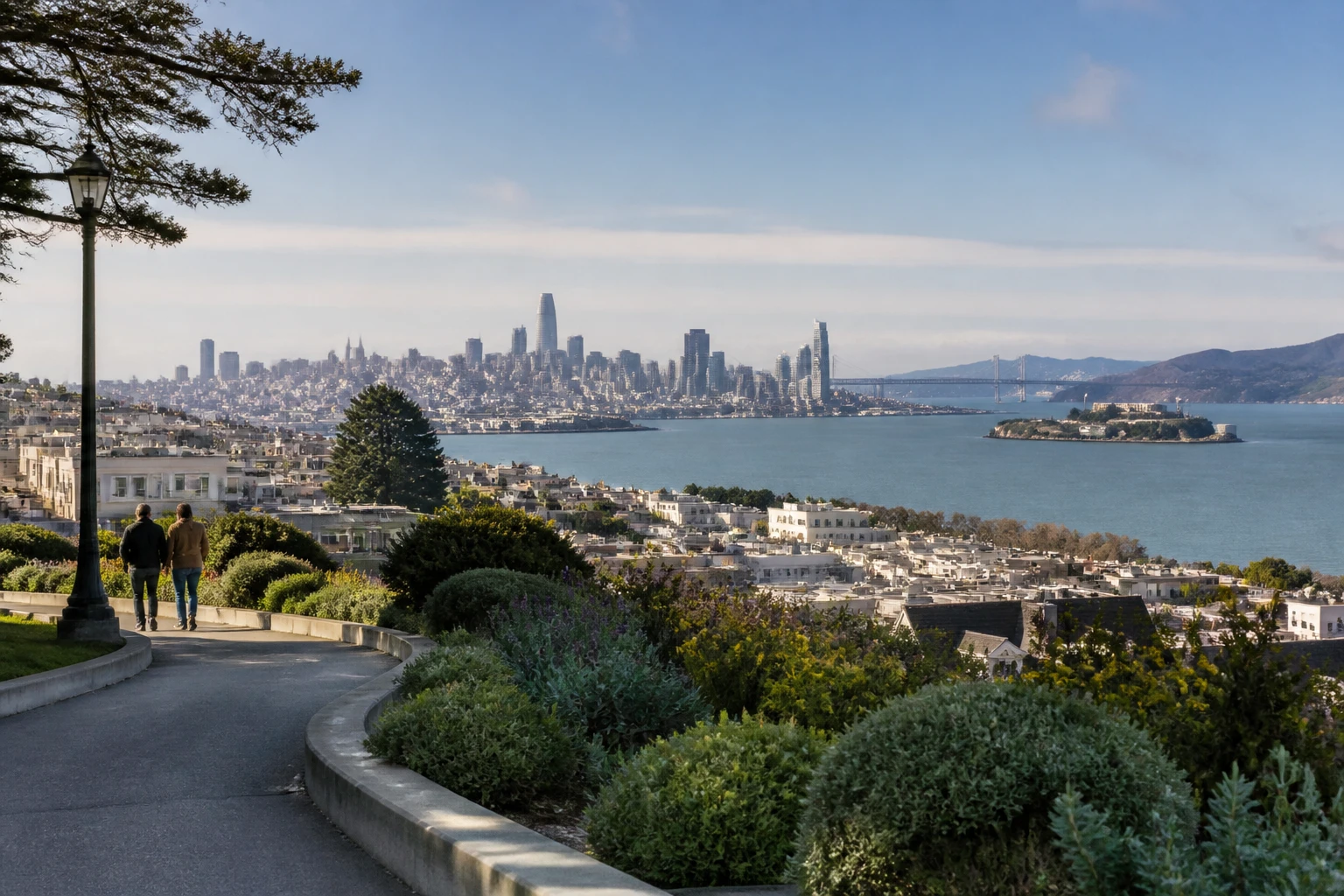 Representative city destination view: San Francisco, United States; passenger waterfront and harbor water, not an exact landmark photograph.