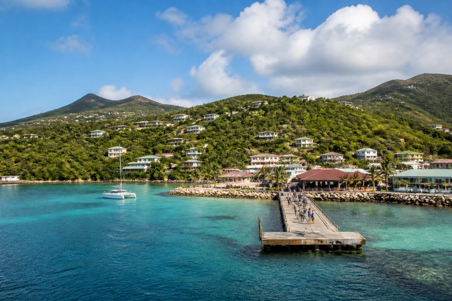 Representative cruise port destination view: Virgin Gorda, British Virgin Islands; passenger waterfront and harbor water, not an exact landmark photograph.
