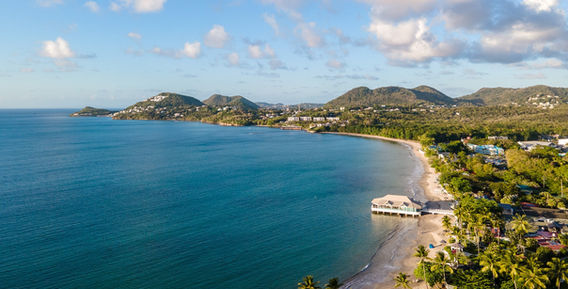Representative resort exterior imagery for a Sandals Halcyon Beach destination wedding in Saint Lucia