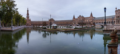 the tiled Plaza de Espana in Seville, Spain, a destination or experience featured on the Highlights of Spain and Portugal tour