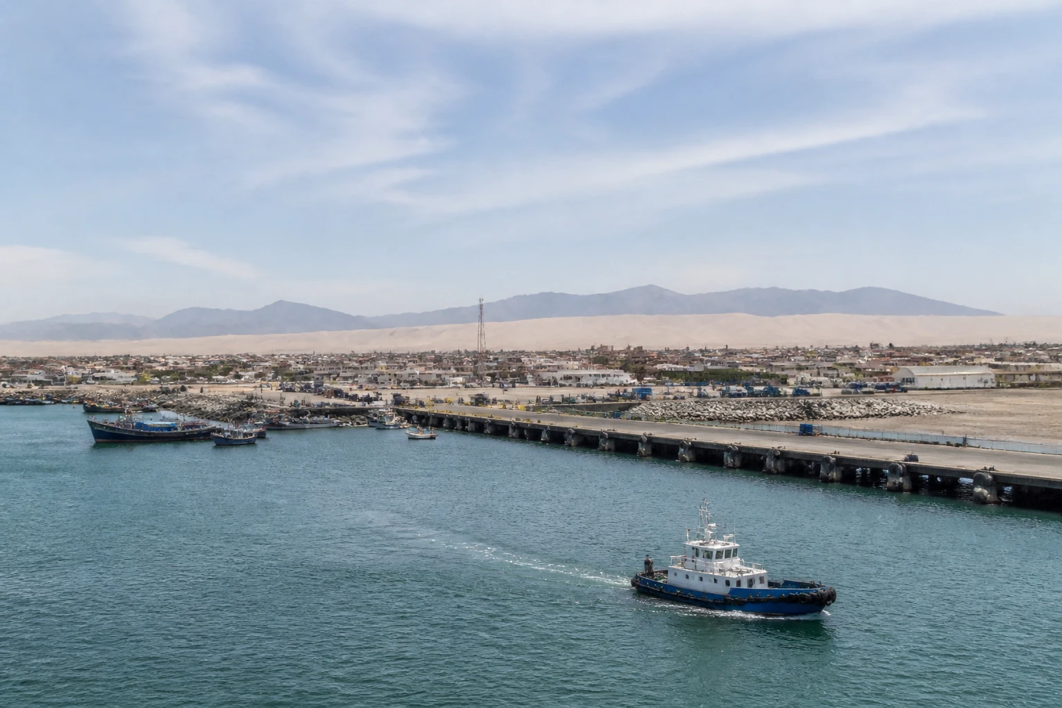 Representative cruise port destination view: Salaverry, Peru; passenger waterfront and harbor water, not an exact landmark photograph.