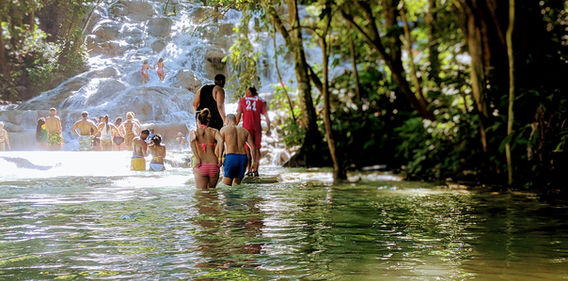 Representative view of Dunn's River Falls for destination wedding guests staying at Sandals Dunn’s River