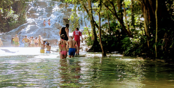 Representative view of Dunn's River Falls for destination wedding guests staying at Sandals Dunn’s River