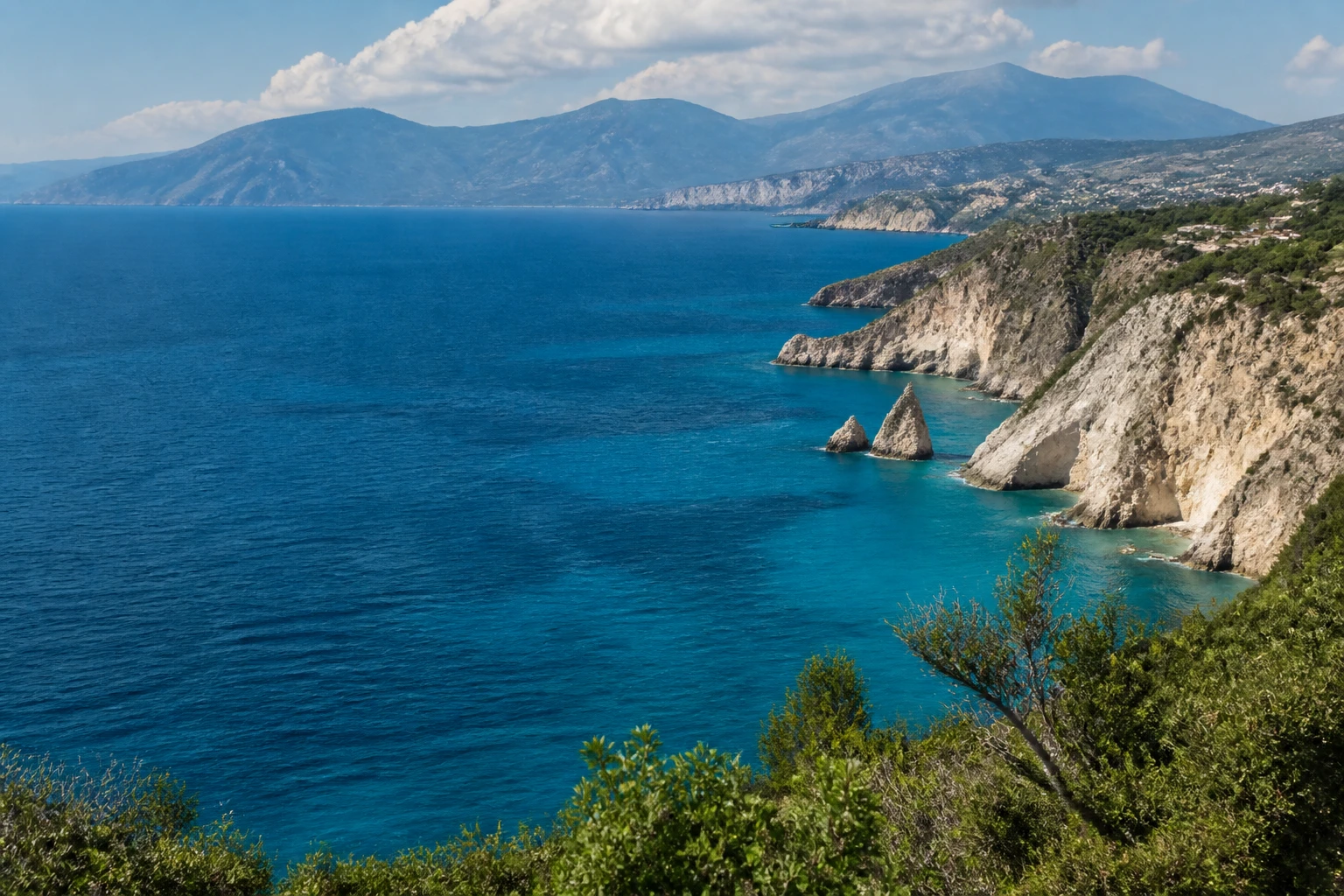 Representative cruise port destination view: Zakynthos Island, Greece; coastline and regional vegetation, not an exact landmark photograph.