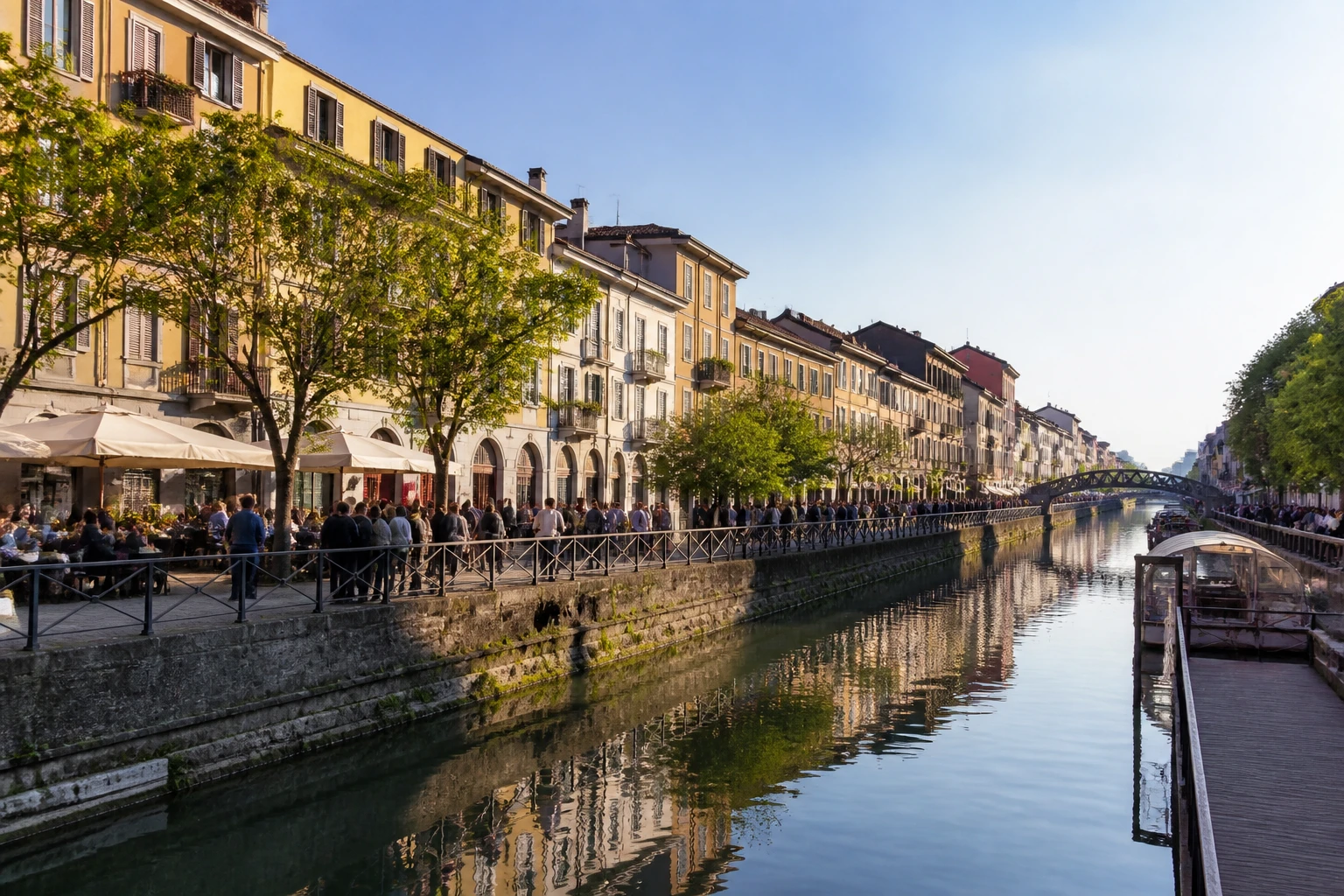 Representative city destination view of Milan in Italy, with local streetscape, regional architecture, and natural light; not an exact landmark photograph.