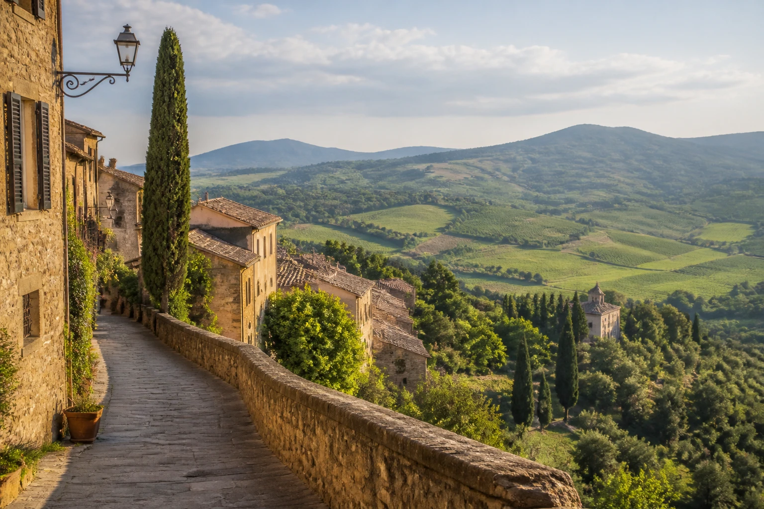 Representative nature destination overview of Tuscany in Italy, showing regional terrain, vegetation, and natural light rather than an exact landmark view.