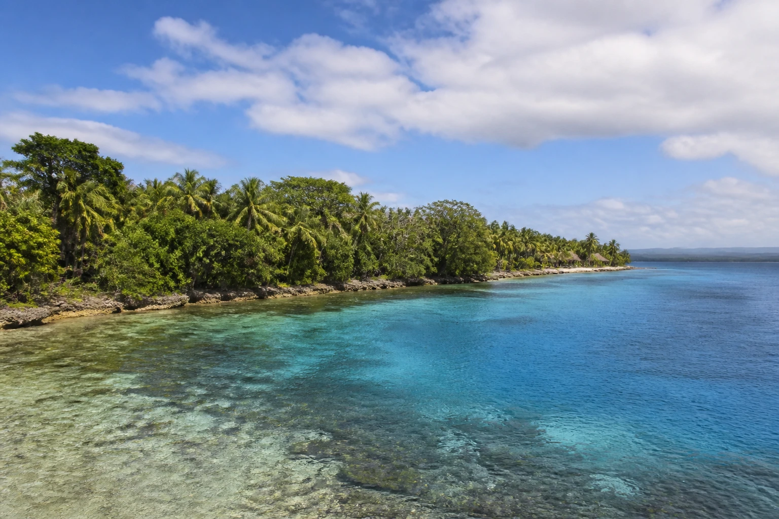 Representative cruise port destination view: Royal Beach Club Lelepa, Vanuatu; coastline and regional vegetation, not an exact landmark photograph.