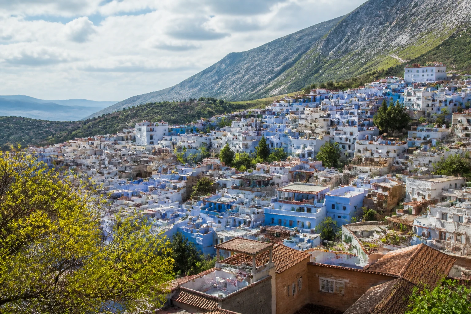 Representative nature destination view of Chefchaouen in Morocco, with regional terrain, vegetation, and natural light; not an exact landmark photograph.