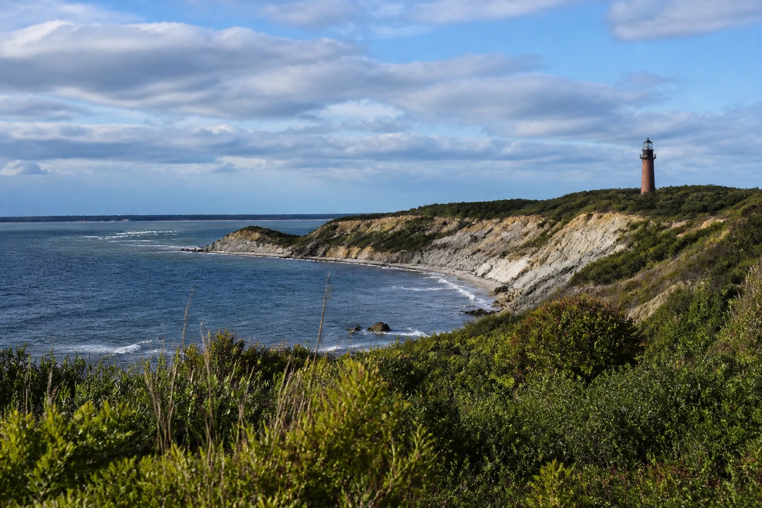 Representative island destination view: Martha's Vineyard and Nantucket, United States; coastline and regional vegetation, not an exact landmark photograph.
