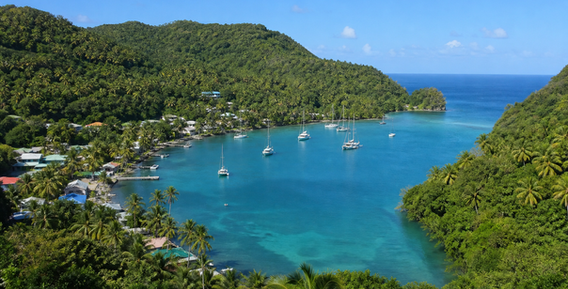 Representative view of Marigot Bay Saint Lucia for destination wedding guests staying at Sandals Regency La Toc