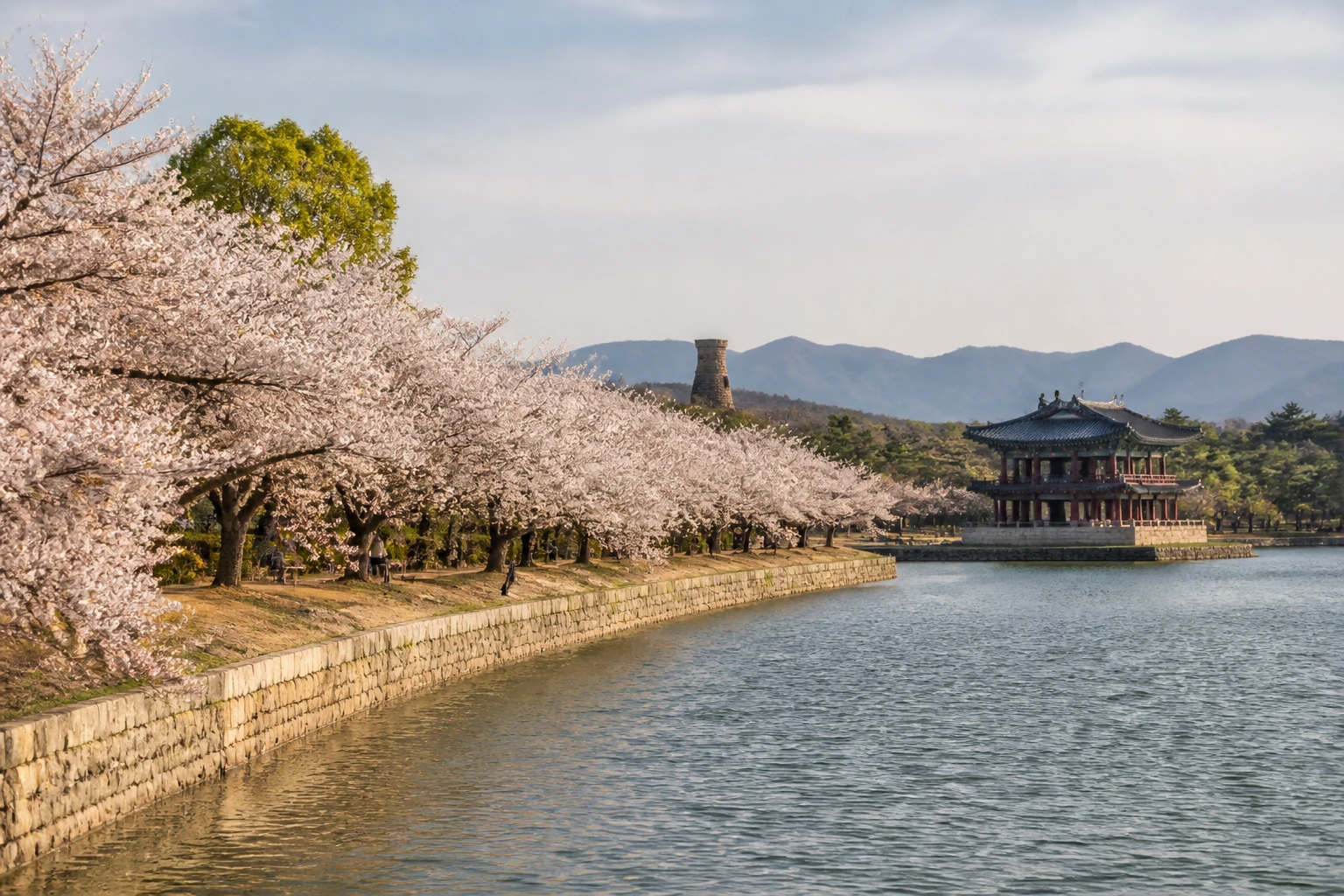 Representative historic city destination view: Gyeongju, South Korea; heritage-scale streetscape and regional architecture, not an exact landmark photograph.
