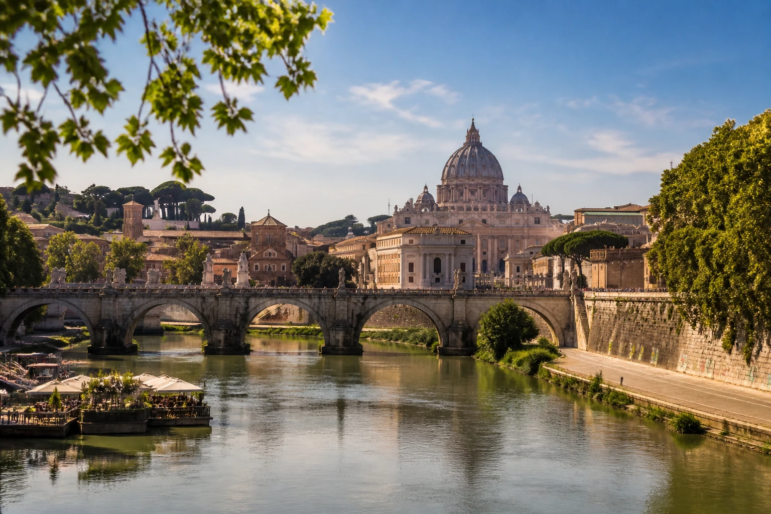 Representative city destination view of Rome in Italy, with local streetscape, regional architecture, and natural light; not an exact landmark photograph.