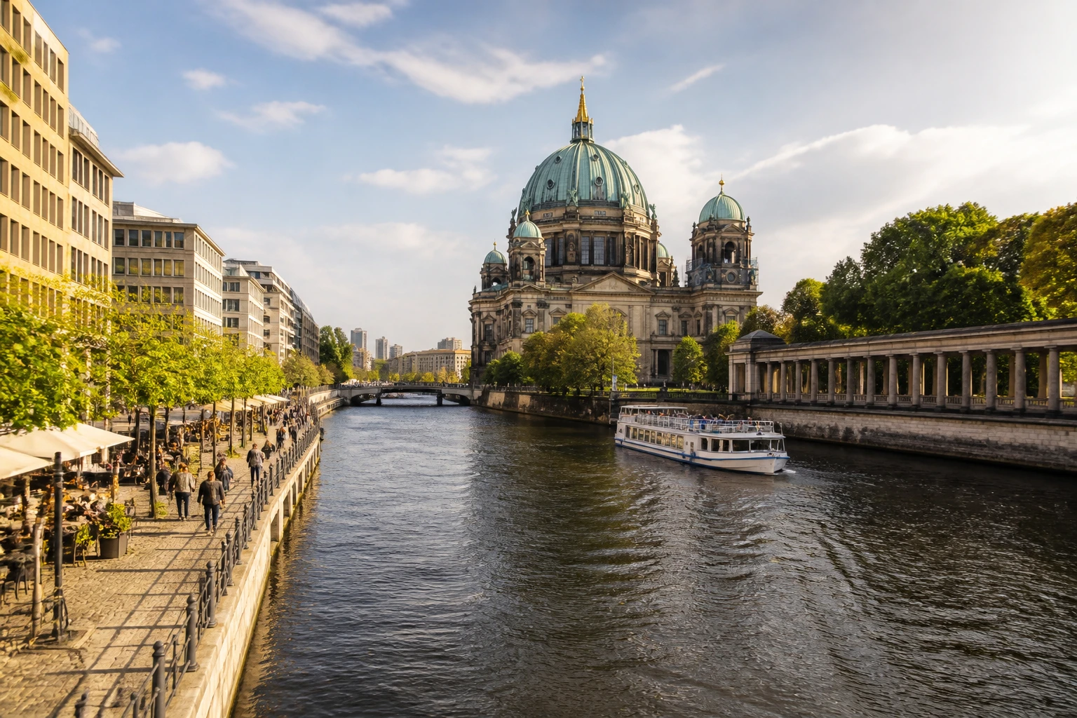Representative city destination view of Berlin in Germany, with local streetscape, regional architecture, and natural light; not an exact landmark photograph.