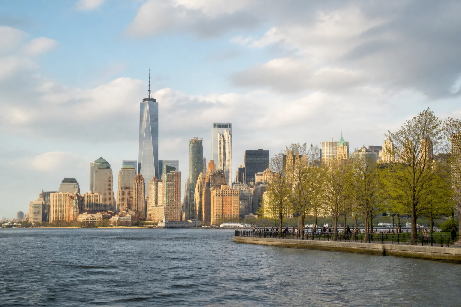 Representative city destination view: New York City, United States; passenger waterfront and harbor water, not an exact landmark photograph.