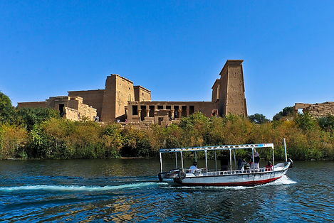 Philae Temple beside the Nile near Aswan, Egypt, a destination or experience featured on the Cairo and Alexandria Escape with 3-night Nile Cruise tour